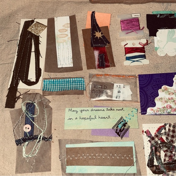 OOAK handmade undecorated junk journal vintage lace scrap fabric + Ephemera kit - Picture 6 of 8